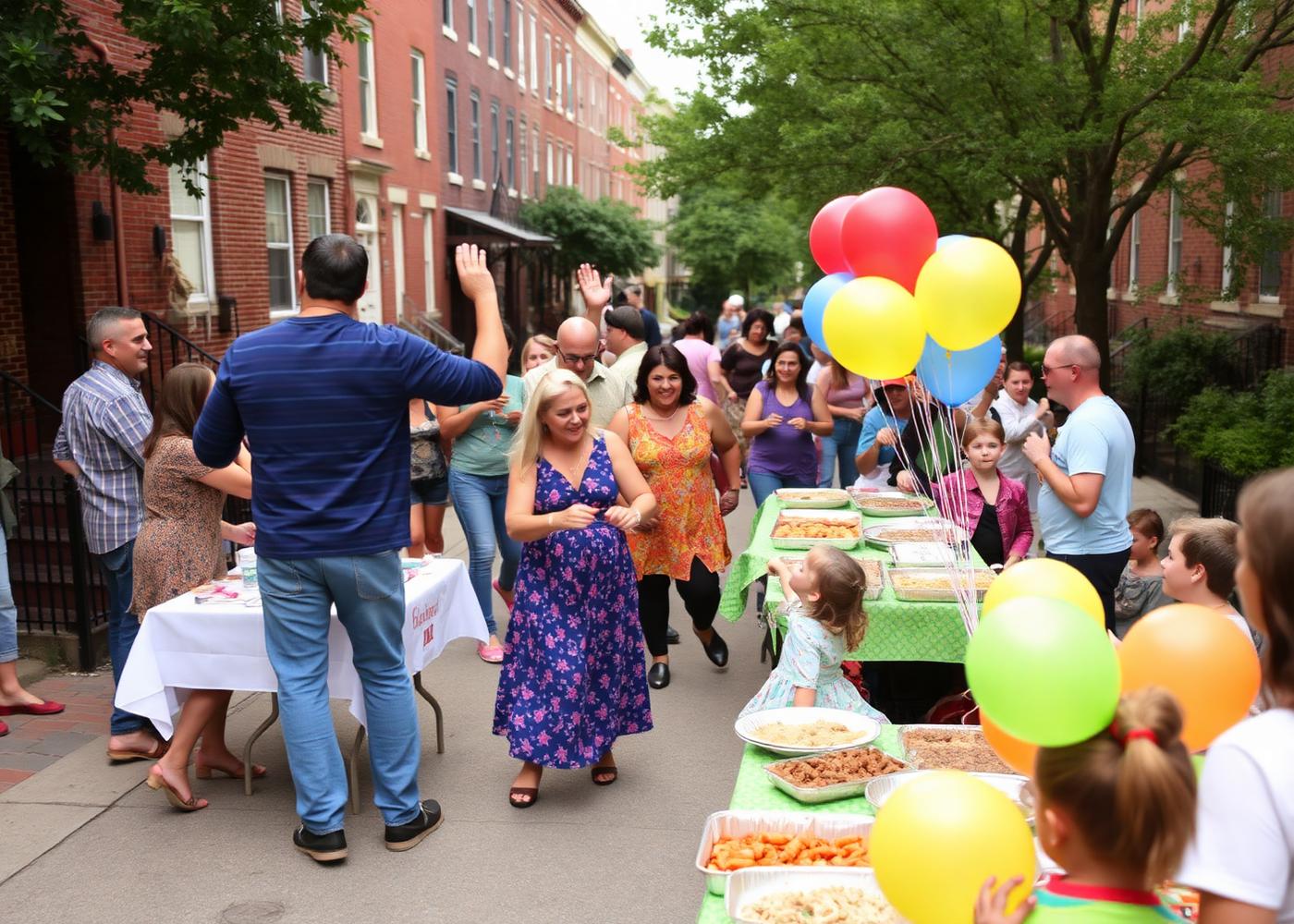 Neighbors gathered at a Julie Community Center community celebration